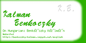 kalman benkoczky business card